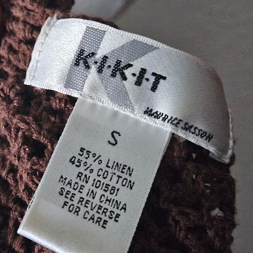 KIKIT Maurice Sasson Brown Crochet Tie Front Cardigan - Picture 5 of 5